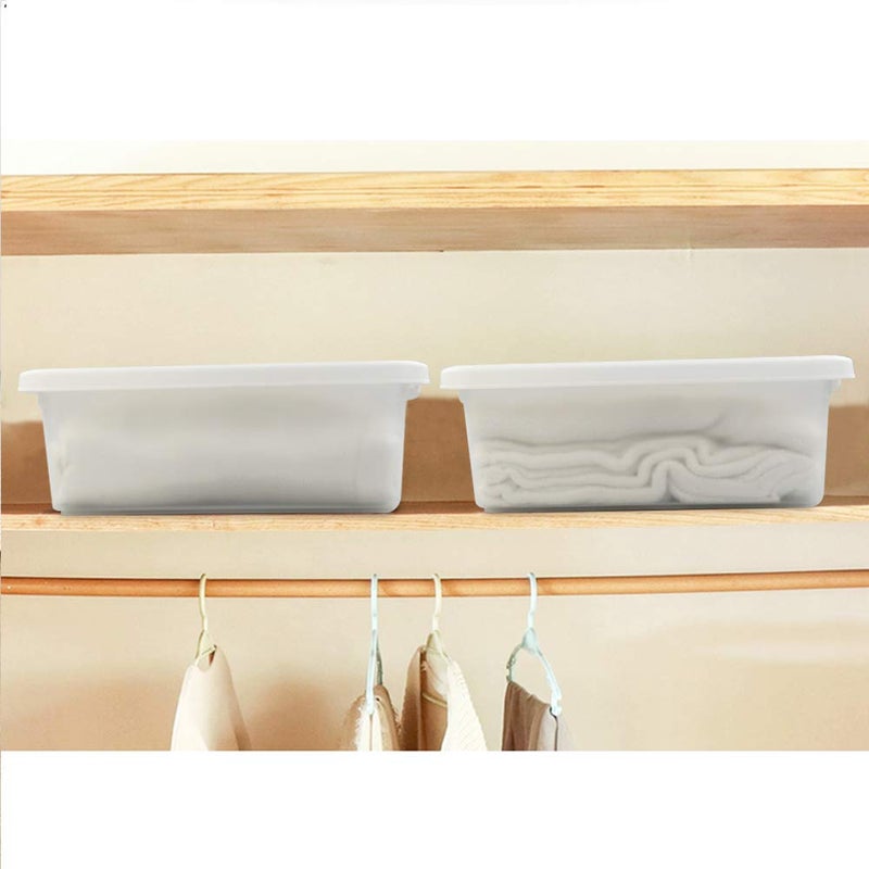 Wekioger Versatile Storage Organizer Plastic Bins with Lids, White 2 Packs, 14 Quart. - Image 3